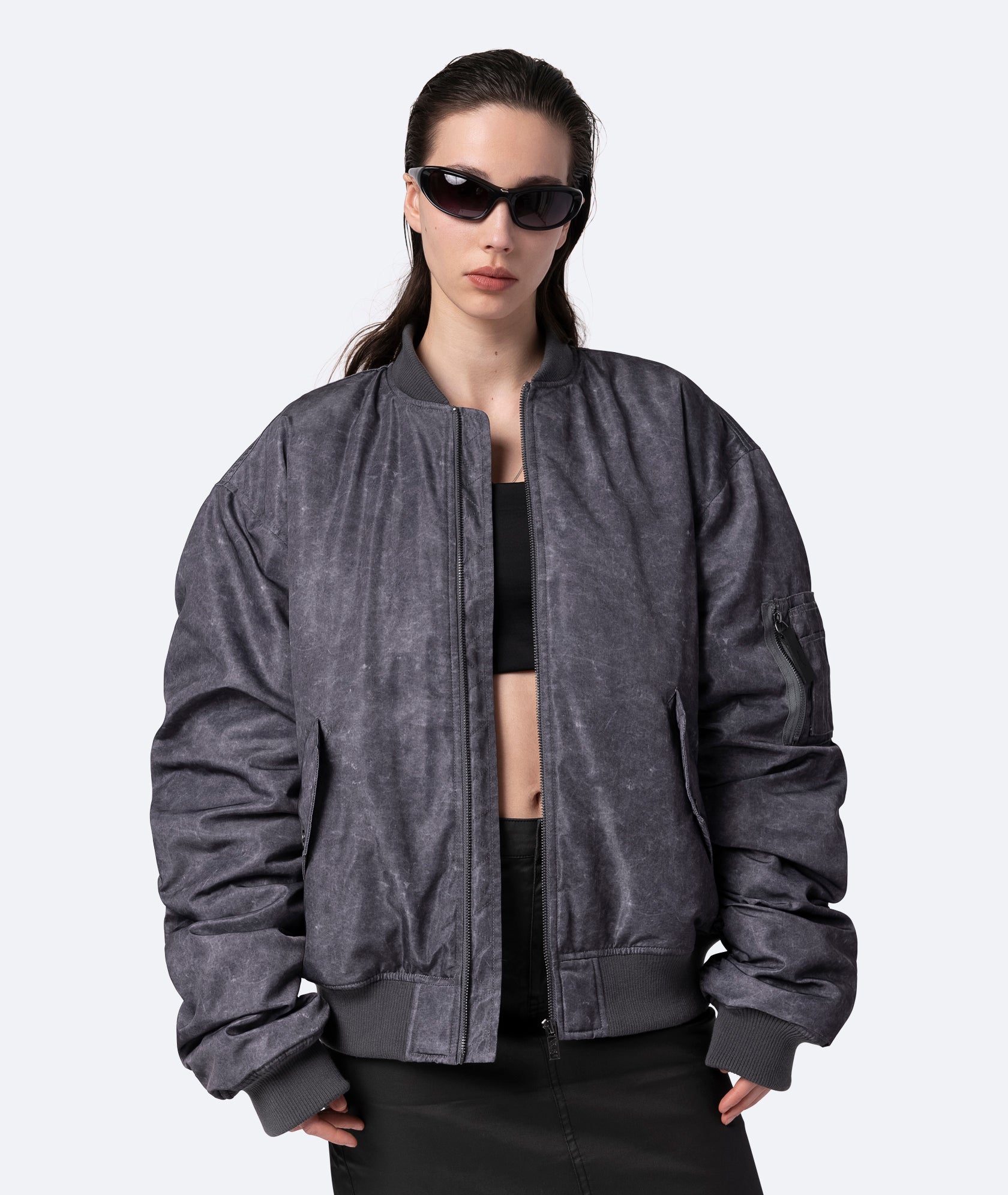 WINTER BOMBER - WASHED BLACK