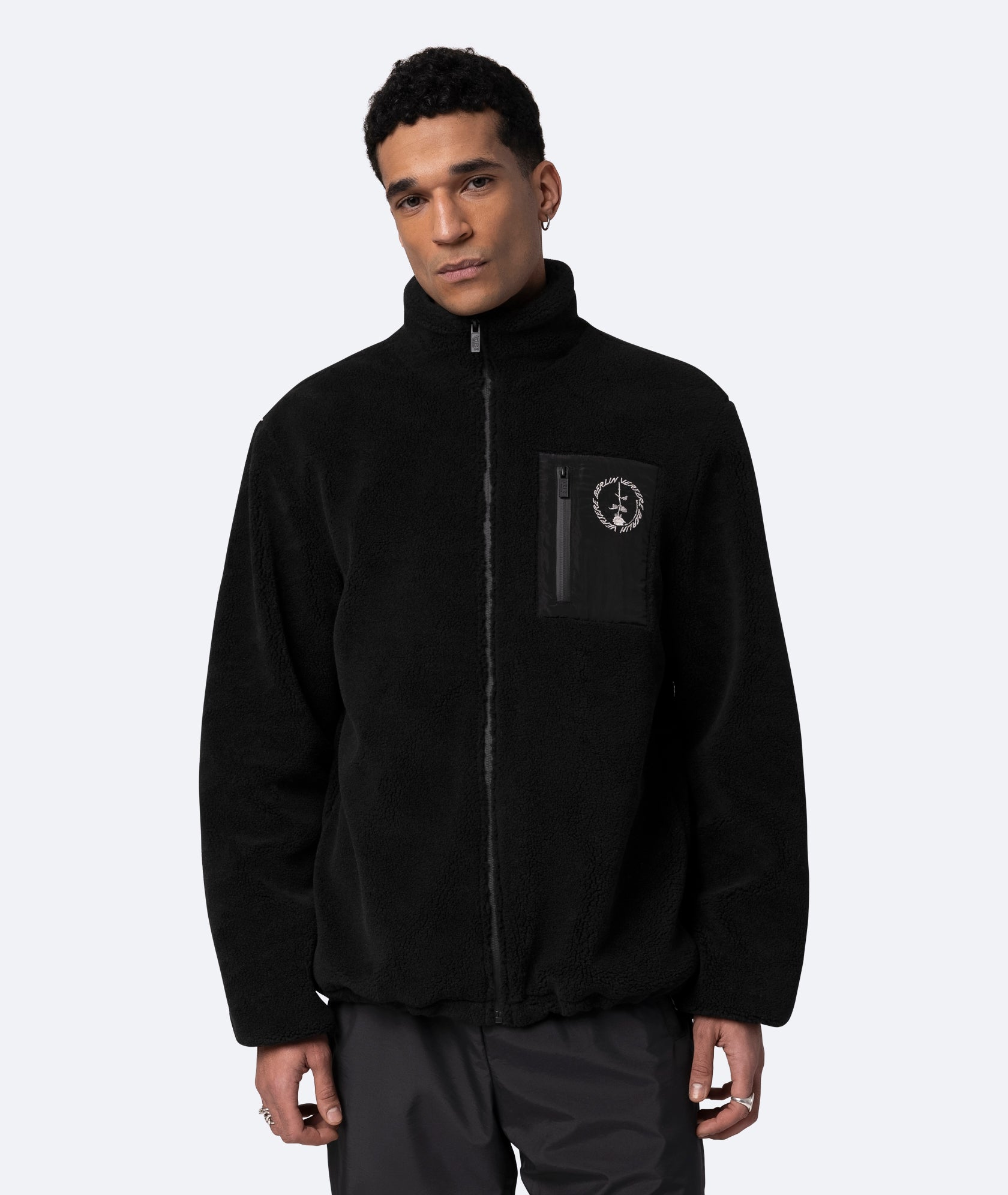 CIRCLE FLEECE JACKET - BLACK