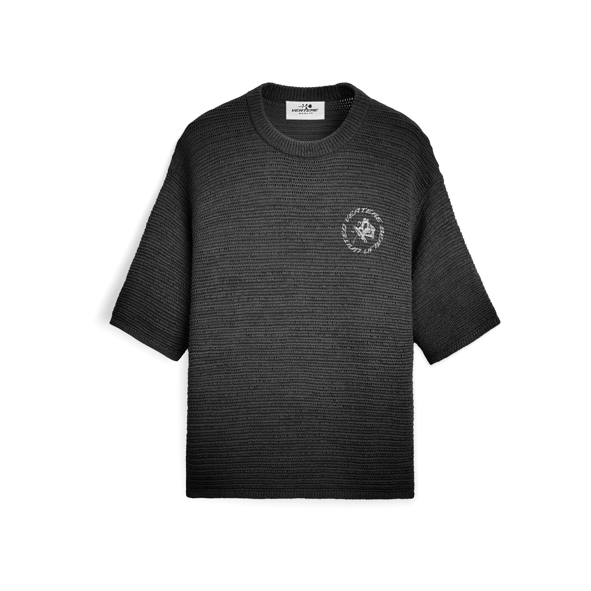 CIRCLE KNIT T-SHIRT - BLACK