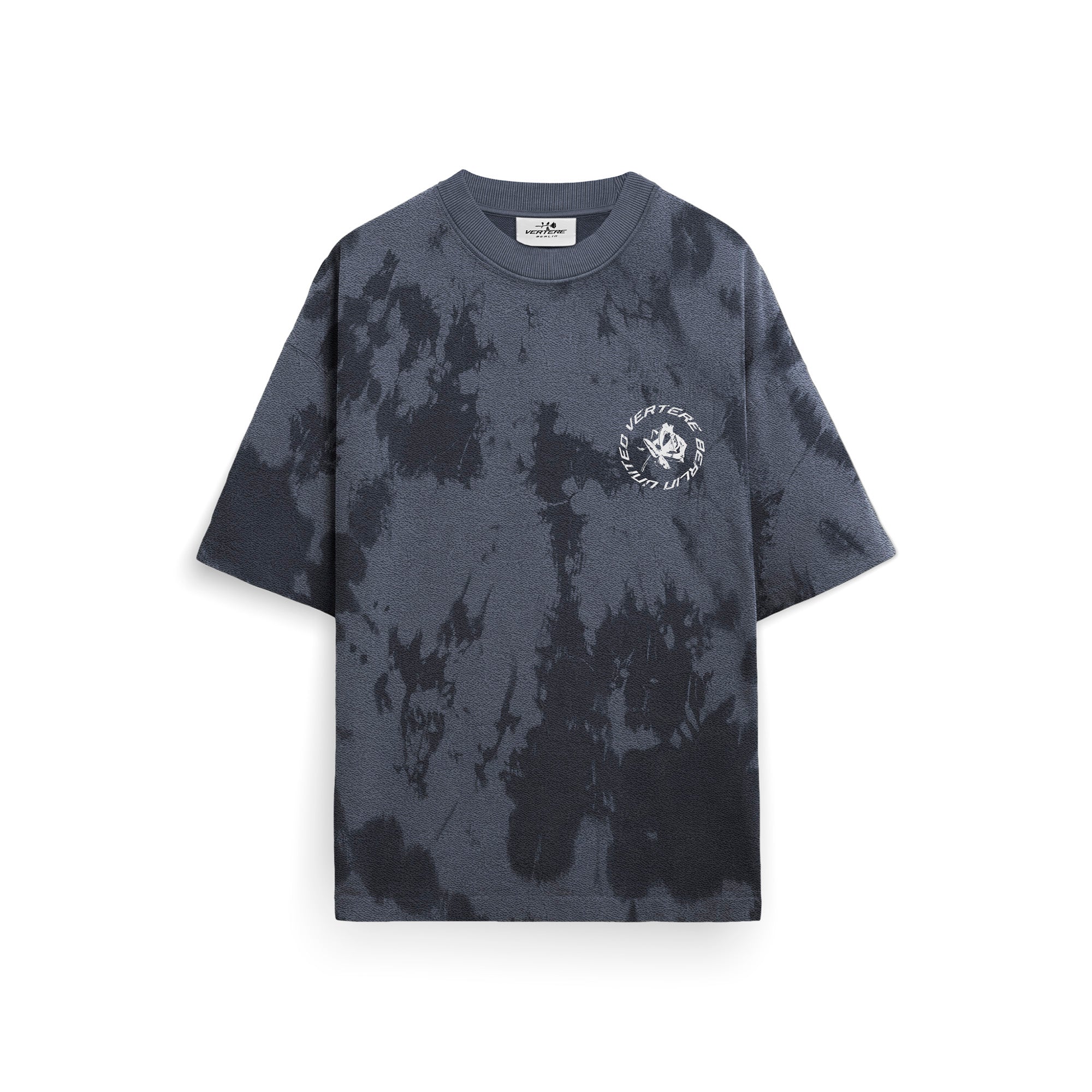 DISTRESSED ROSE T-SHIRT - NAVY