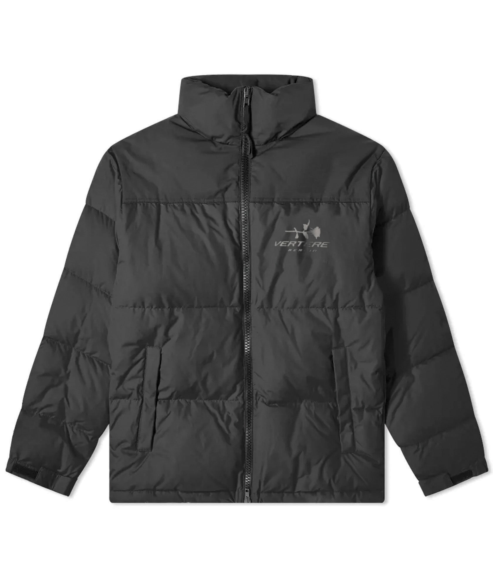 CHROME ROSE PUFFER JACKET - BLACK